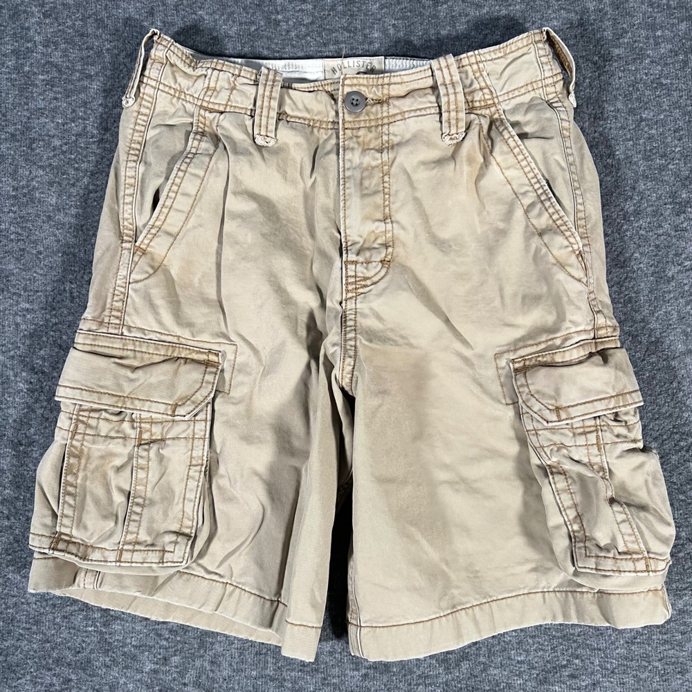 Vintage Hollister Y2K Tan Khaki Cargo Surf Shorts Mens 29 Utility Gorpcore